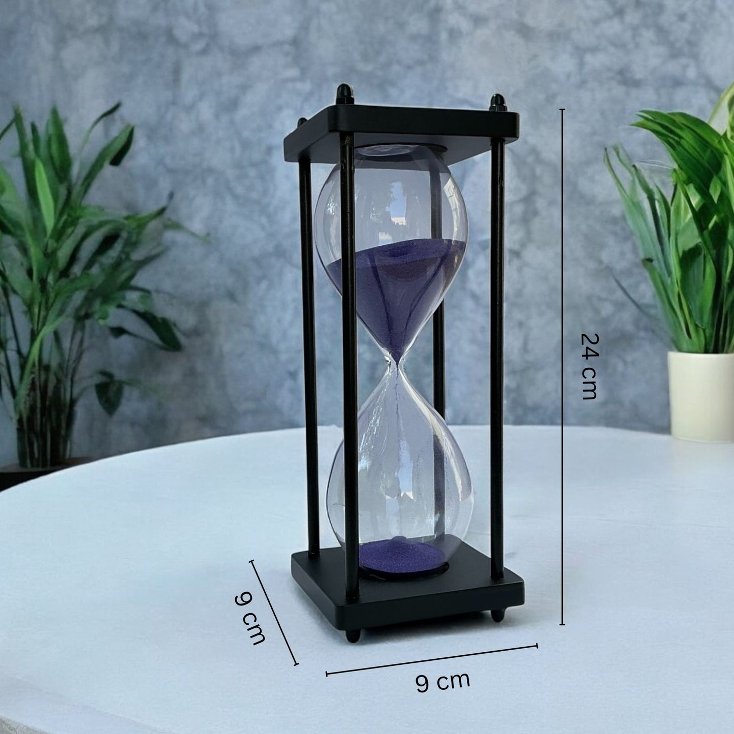 30-Minute Handmade Wooden Sandclock with Dark Blue Sand