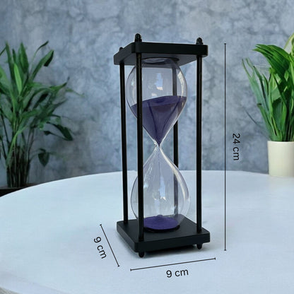 30-Minute Handmade Wooden Sandclock with Dark Blue Sand