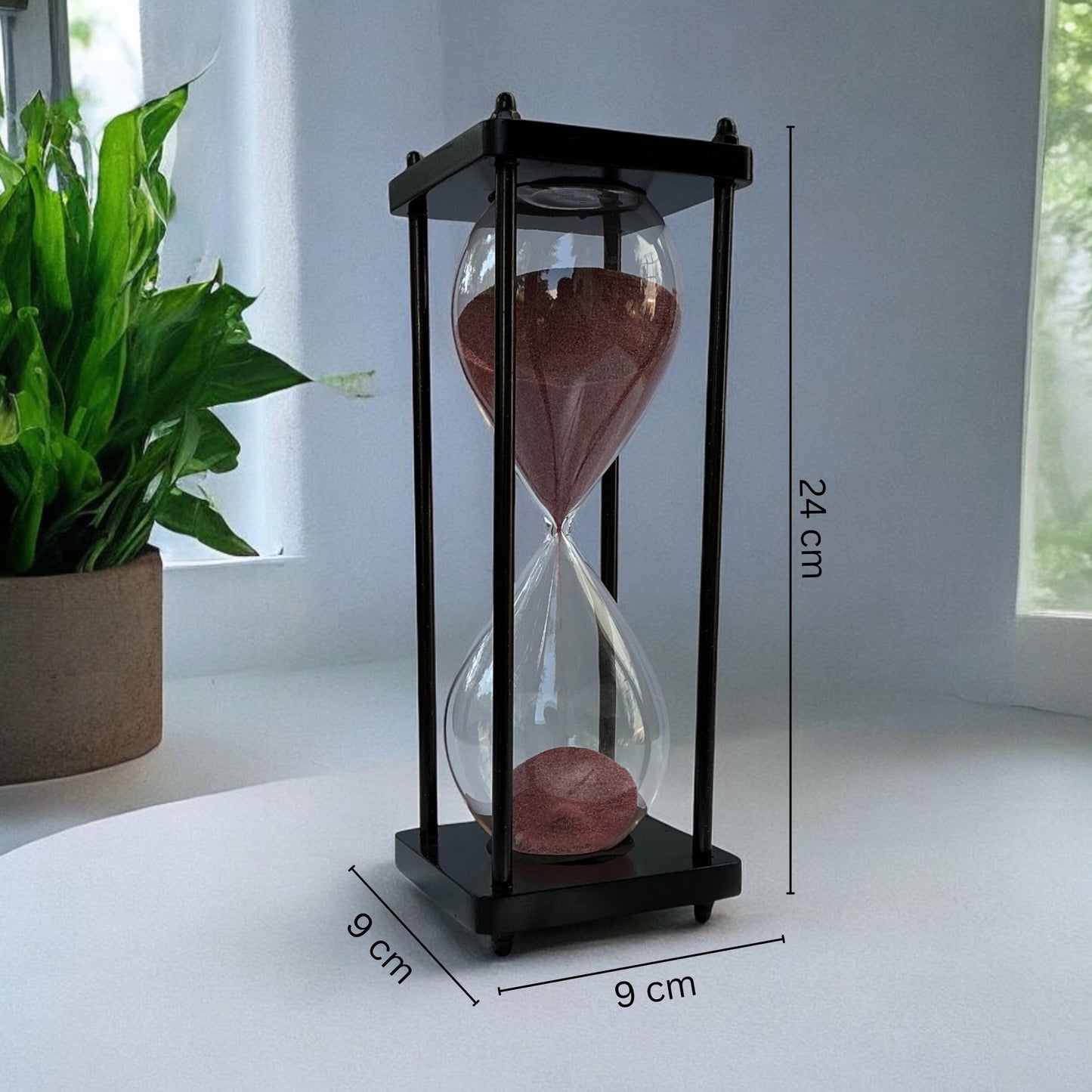 30-Minute Handmade Wooden Sandclock with Red Sand