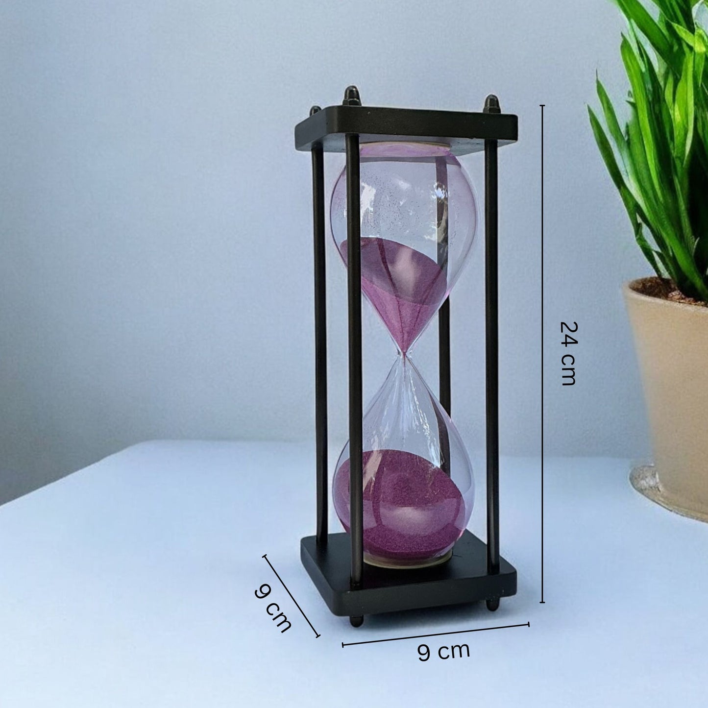 30-Minutes Handmade Wooden Sandclock with Pink Sand