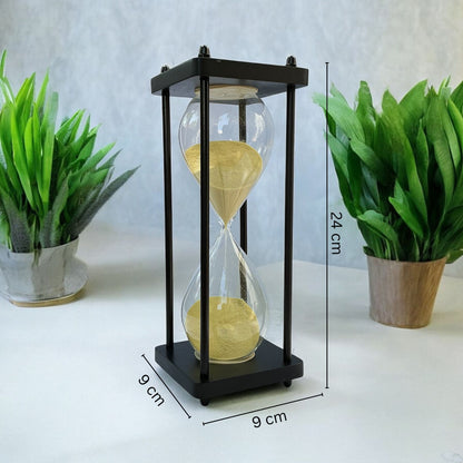 30-Minute Handmade Wooden Sandclock with Yellow Sand