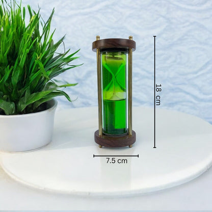 Vintage Green Liquid Sandclock by Brass Enclave™