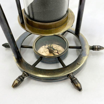 05 Minute Wheel Hourglass With Compass on Base by Brass Enclave™