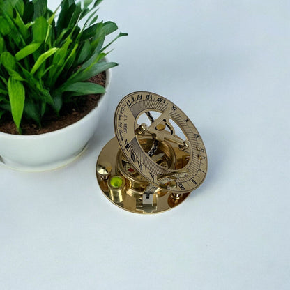 Solid Brass Vintage Sundial Compass