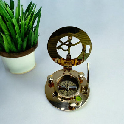 Solid Brass Vintage Sundial Compass