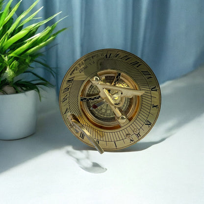 Solid Brass Vintage Sundial Compass