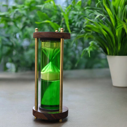 Vintage Green Liquid Sandclock by Brass Enclave™