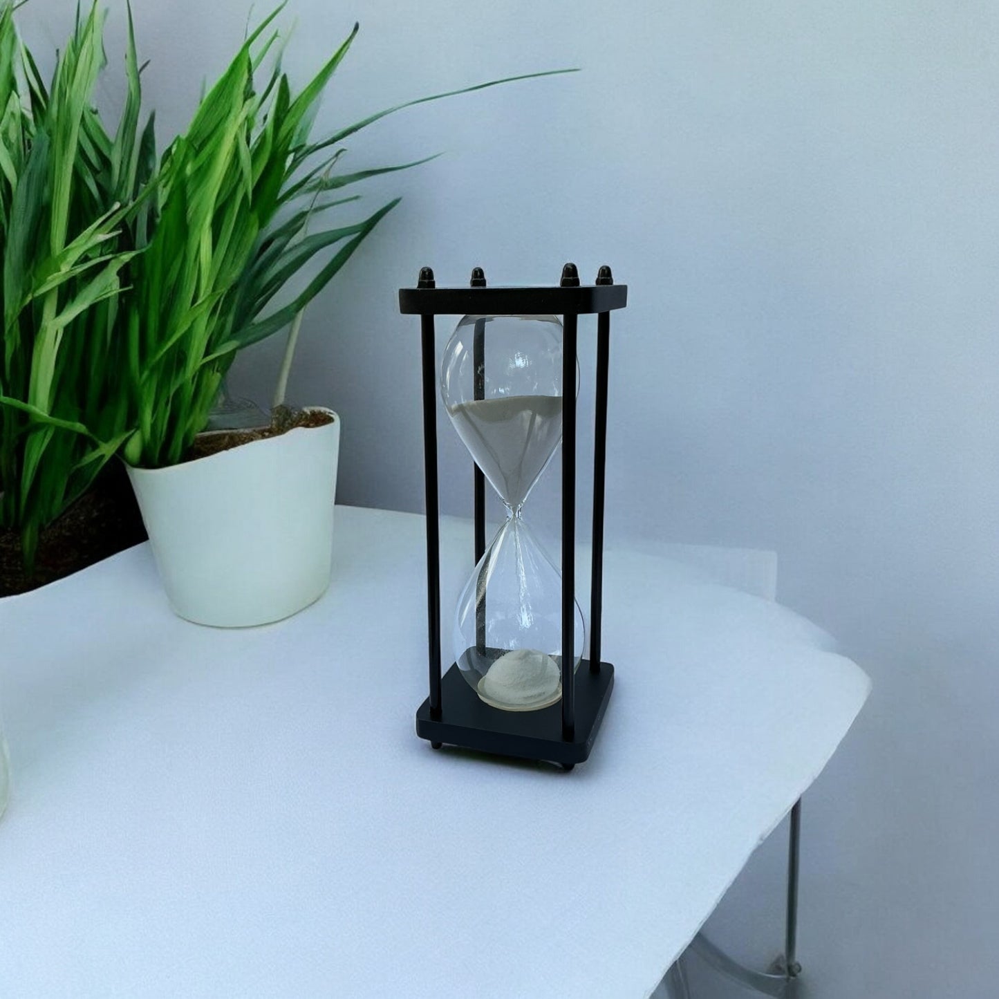 30-Minutes Handmade Wooden Sandclock with White Sand