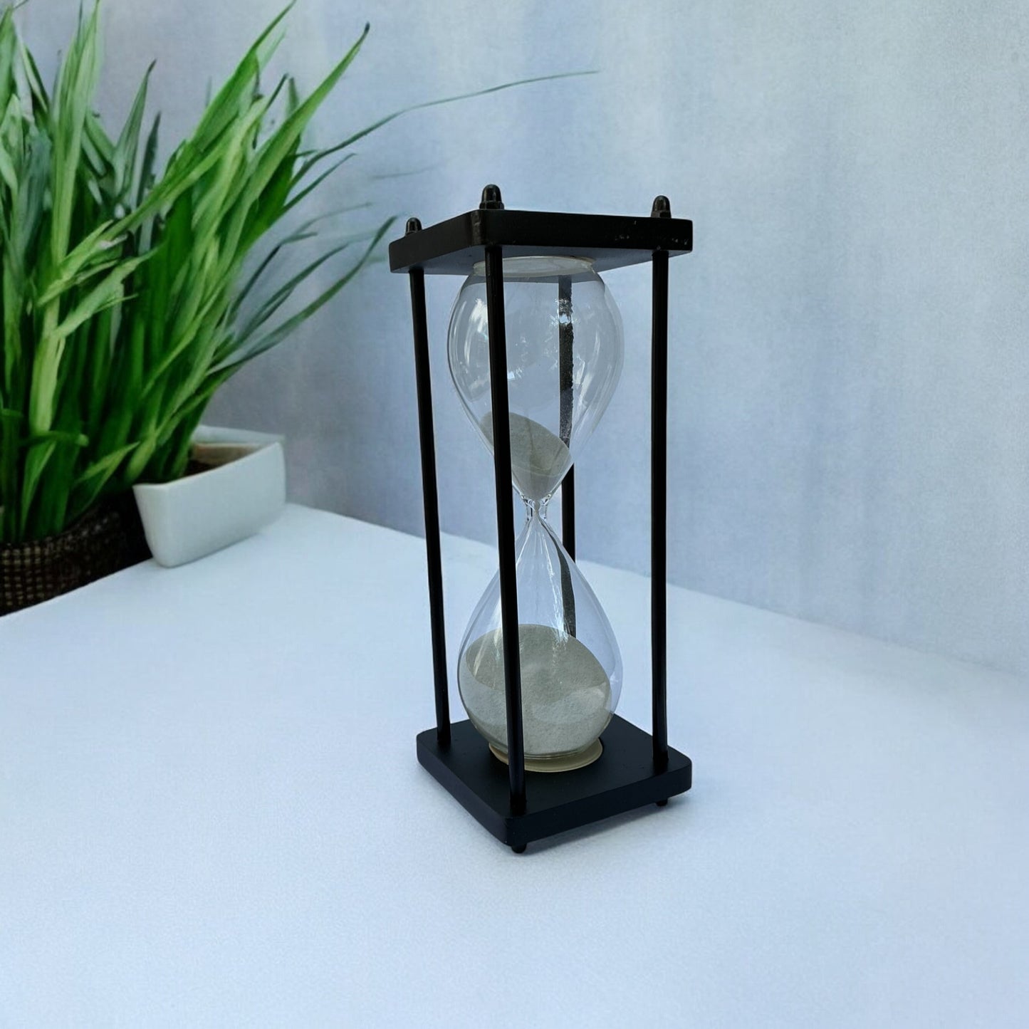 30-Minute Handmade Wooden Sandclock with Dark Blue Sand