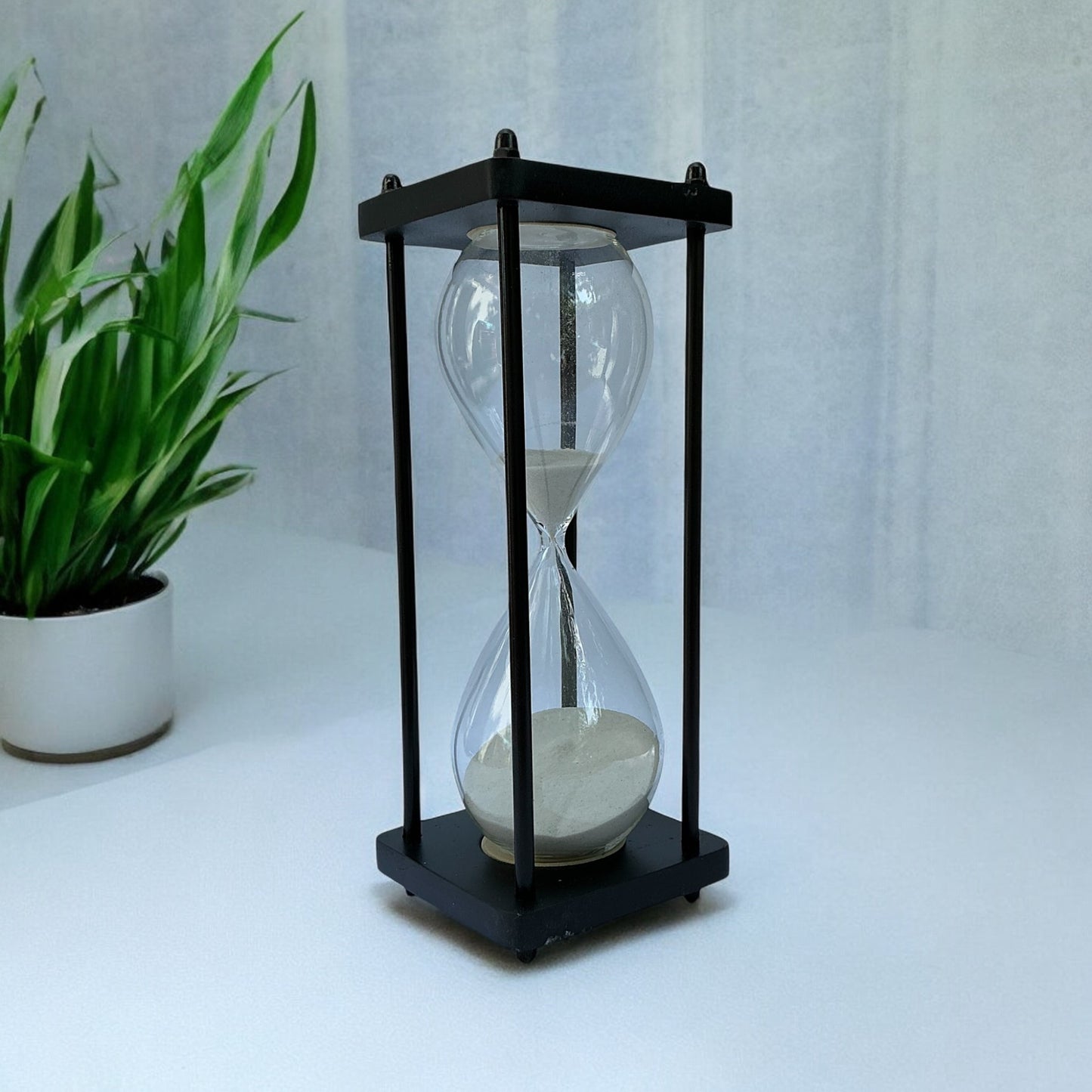 30-Minutes Handmade Wooden Sandclock with White Sand