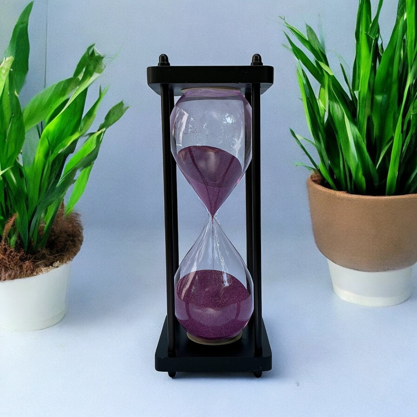 30-Minutes Handmade Wooden Sandclock with Pink Sand