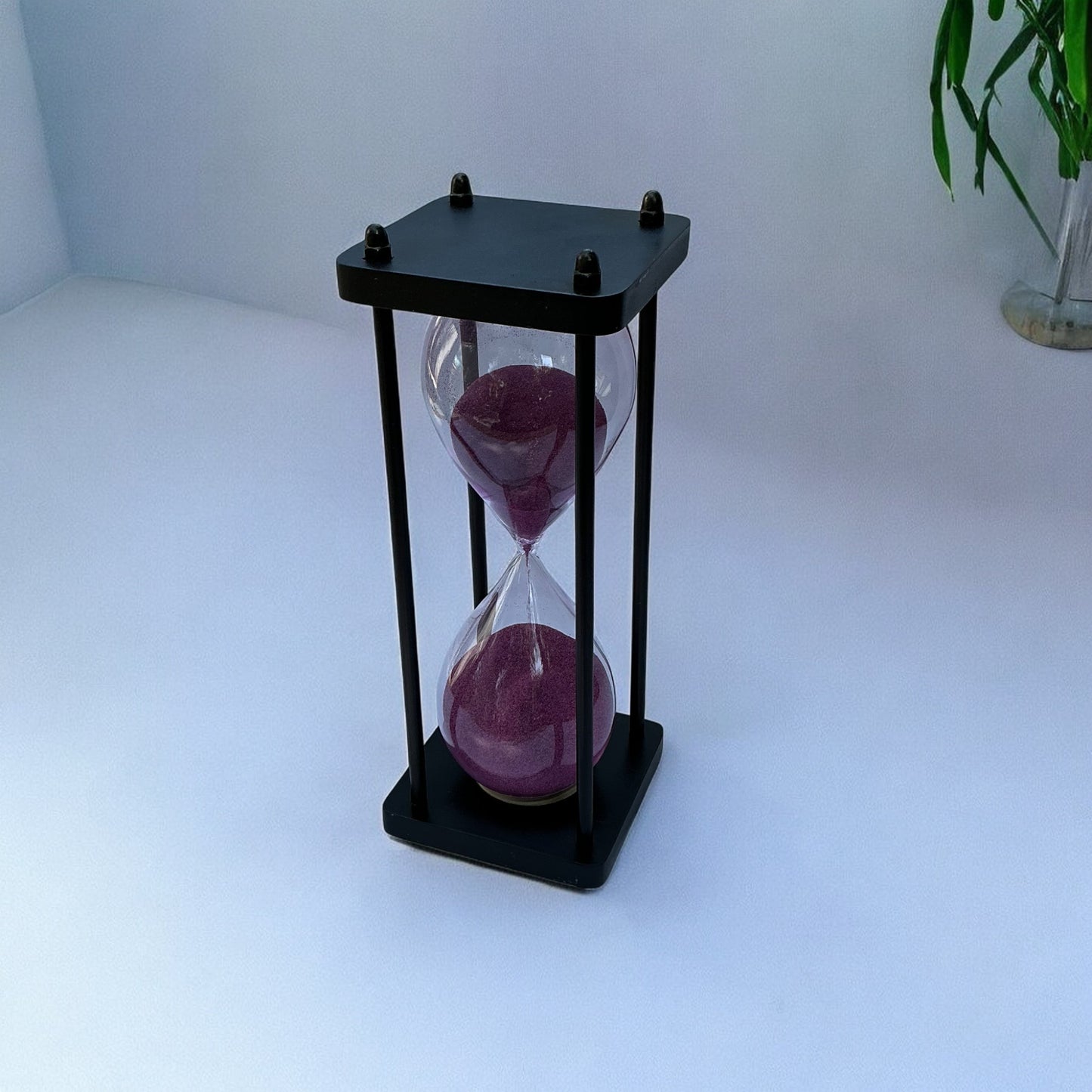 30-Minutes Handmade Wooden Sandclock with Pink Sand