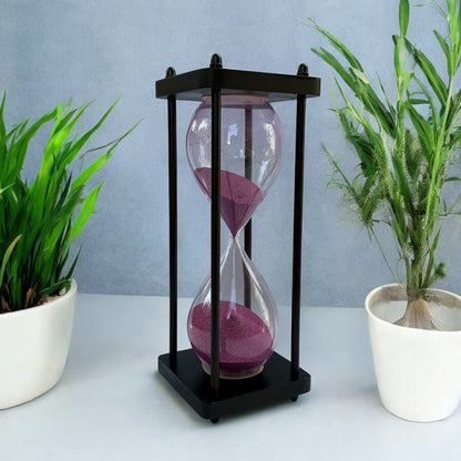 30-Minutes Handmade Wooden Sandclock with Pink Sand