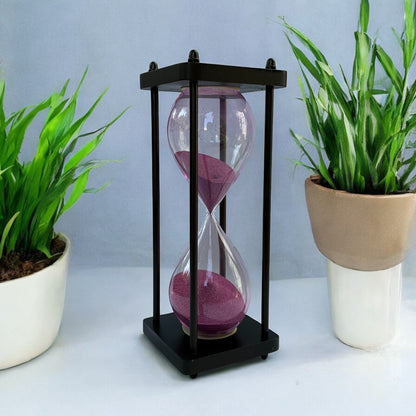 30-Minute Handmade Wooden Sandclock with Dark Blue Sand