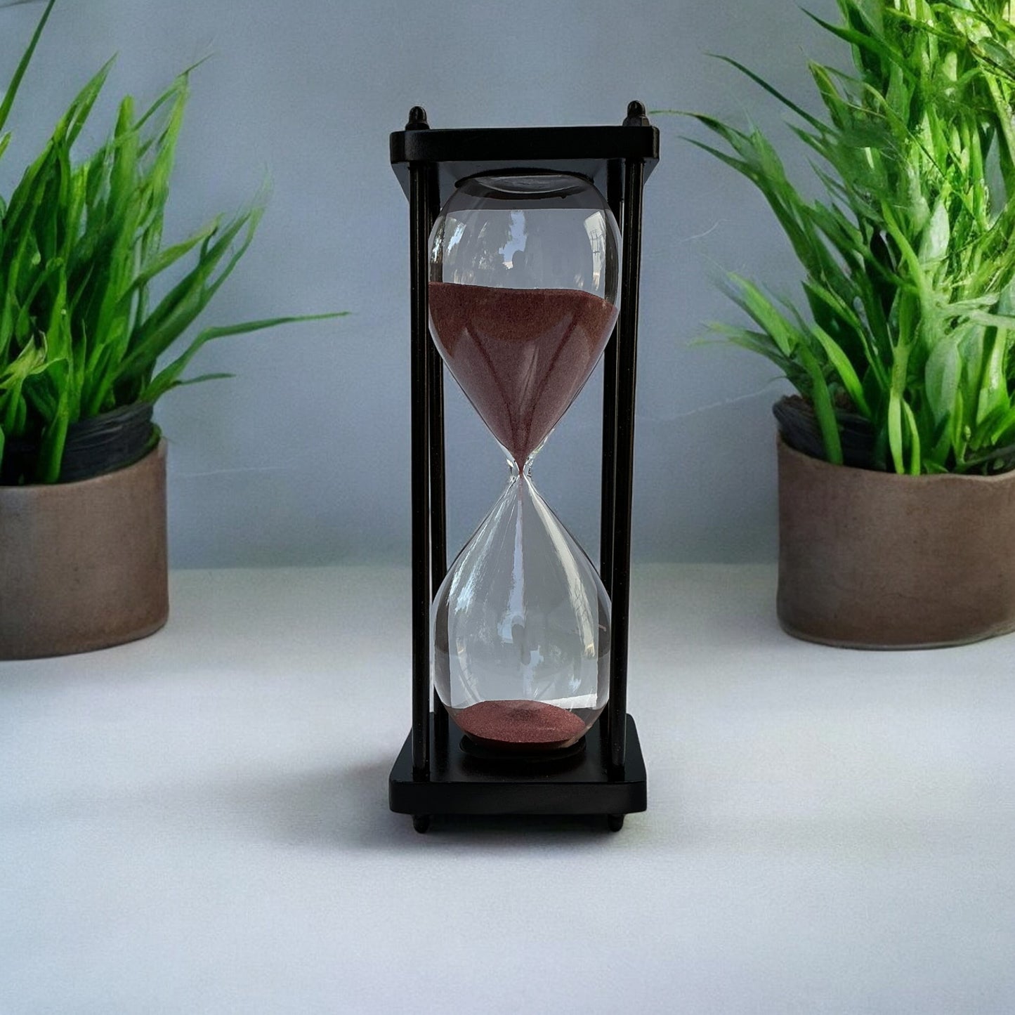 30-Minute Handmade Wooden Sandclock with Red Sand