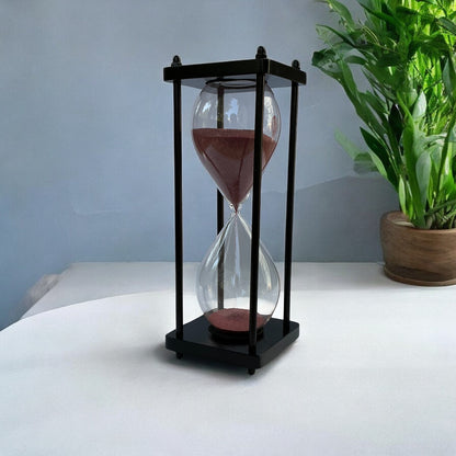 30-Minute Handmade Wooden Sandclock with Red Sand