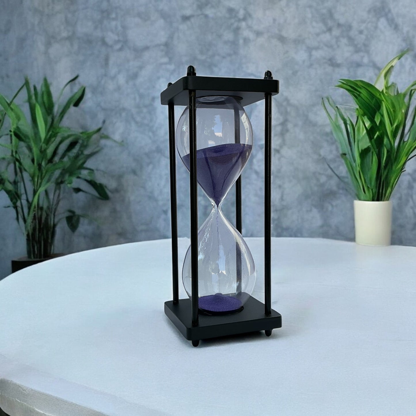 30-Minute Handmade Wooden Sandclock with Dark Blue Sand