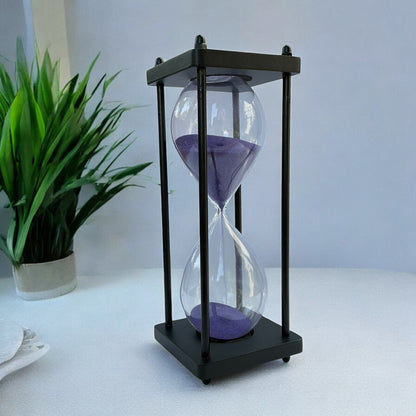 30-Minute Handmade Wooden Sandclock with Dark Blue Sand