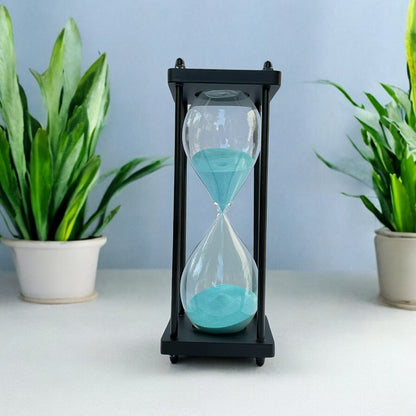 30-Minutes Handmade Wooden Sandclock with Blue Sand