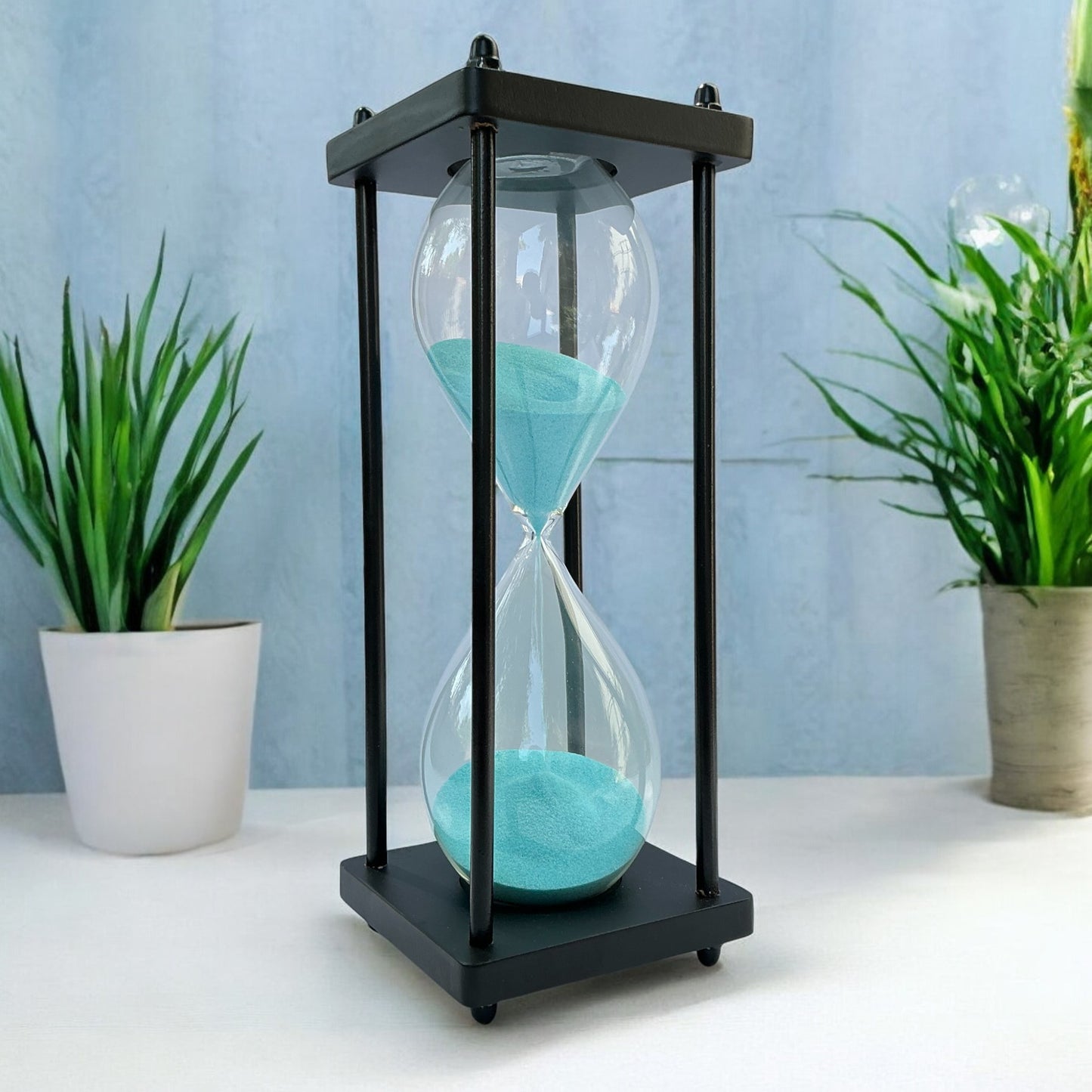 30-Minutes Handmade Wooden Sandclock with Blue Sand