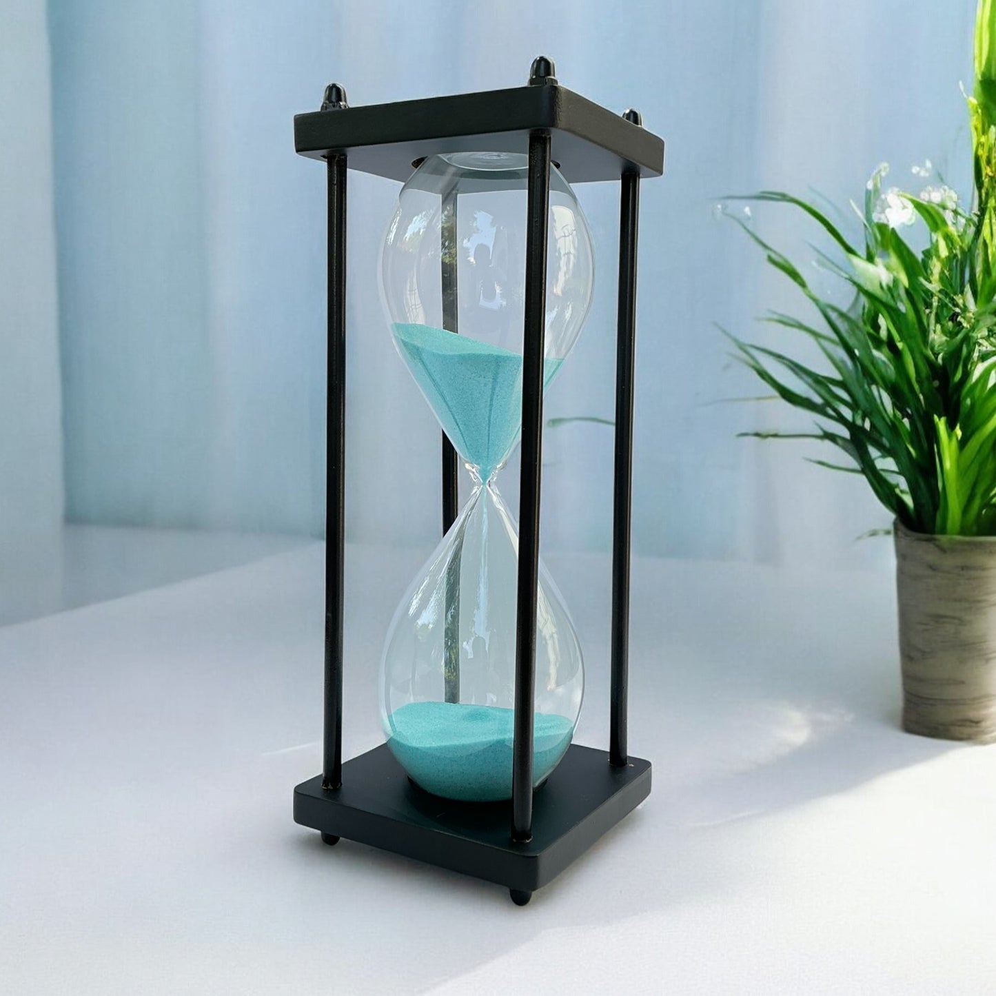 30-Minutes Handmade Wooden Sandclock with Blue Sand