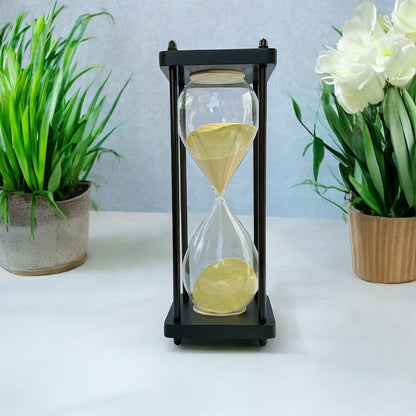 30-Minute Handmade Wooden Sandclock with Yellow Sand