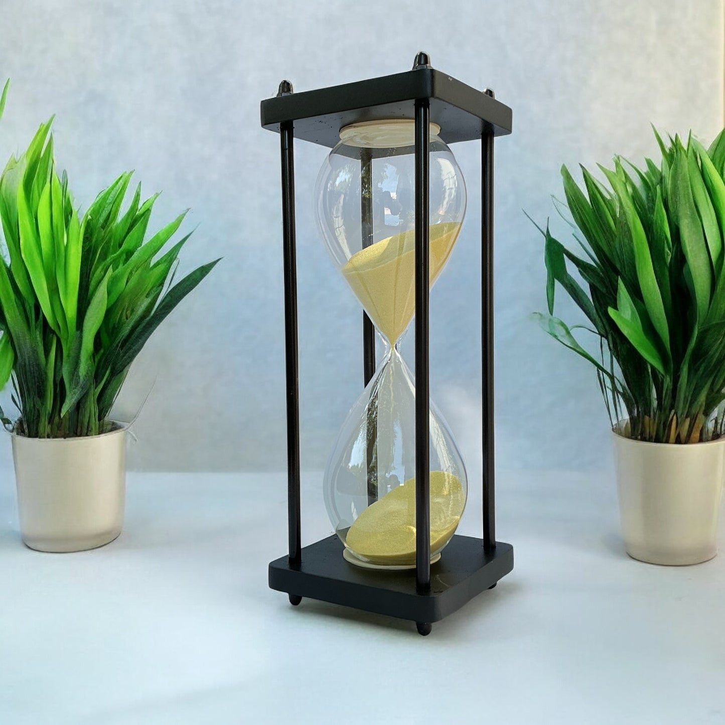 30-Minute Handmade Wooden Sandclock with Yellow Sand