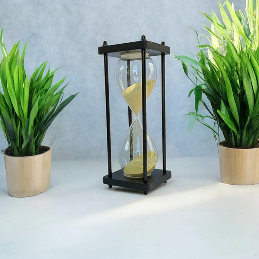 30-Minute Handmade Wooden Sandclock with Yellow Sand