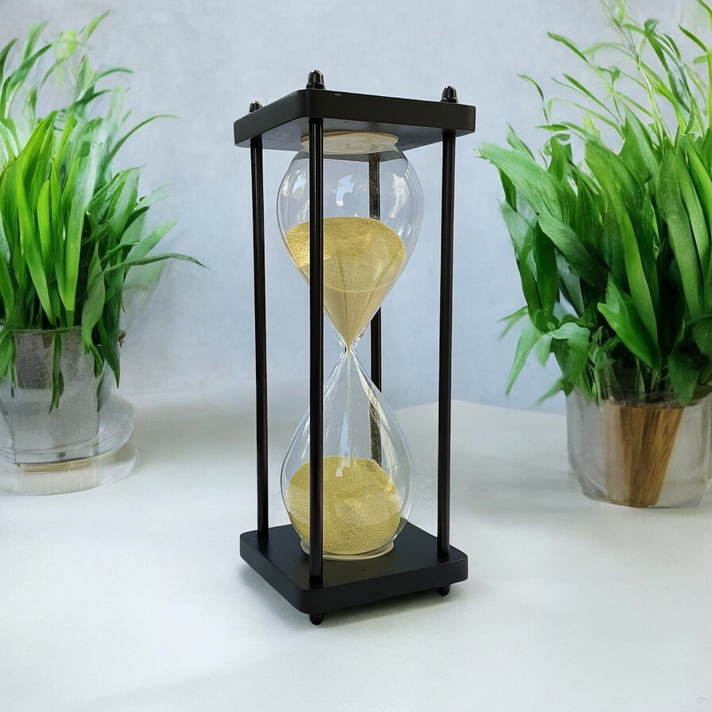 30-Minute Handmade Wooden Sandclock with Yellow Sand