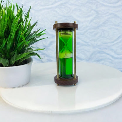 Vintage Green Liquid Sandclock by Brass Enclave™