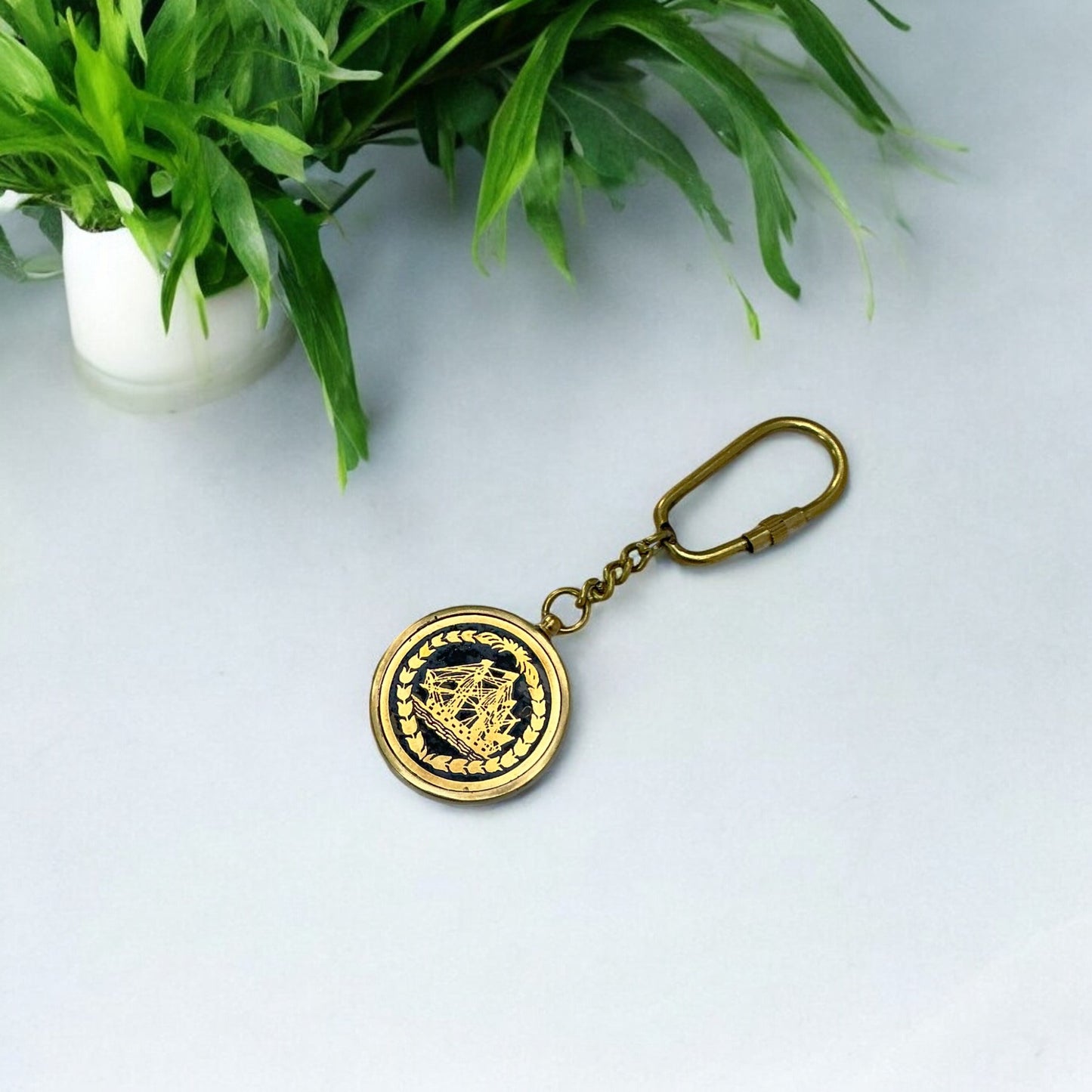 Antique Brass Made Vintage 100 Years Calendar Keychain