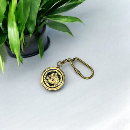 Antique Brass Made Vintage 100 Years Calendar Keychain