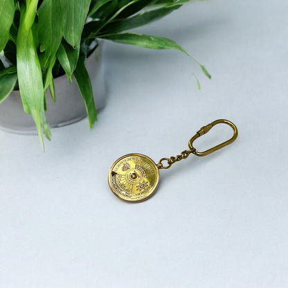 Antique Brass Made Vintage 100 Years Calendar Keychain