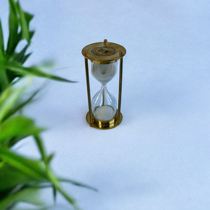 01-Minute Antique Brass Sandclock by Brass Enclave™