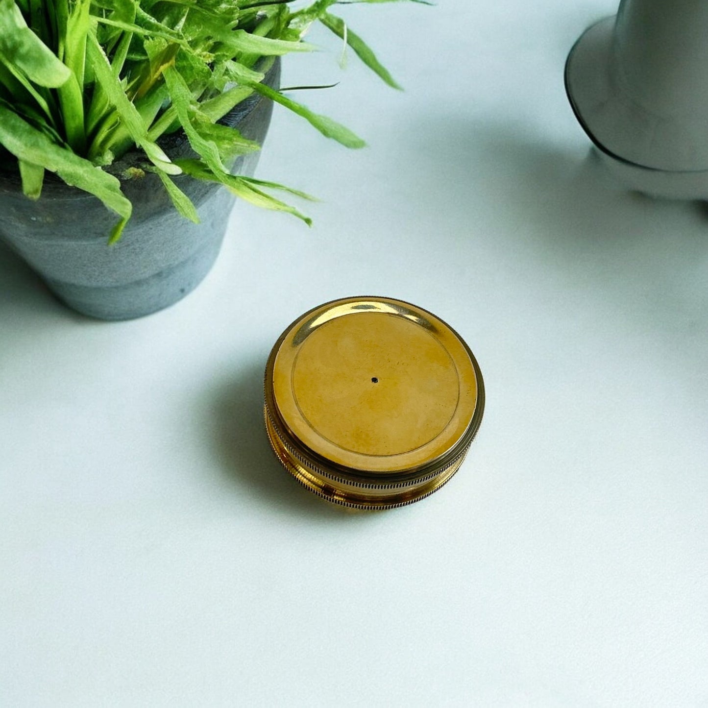 Antique Brass Poem Compass with 100-Year Calendar with Wooden Box