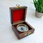 Antique Brass Poem Compass with 100-Year Calendar with Wooden Box