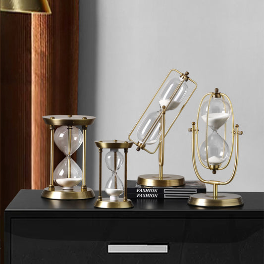 Metal Hourglass Timer Ornaments Study Office Soft Decorations