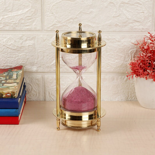 Introducing the antique Golden and Black Brass Hourglass by SandTimerHub.