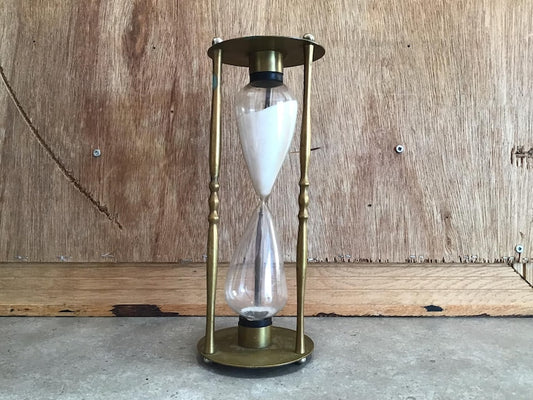 VINTAGE LARGE BRASS HOURGLASS