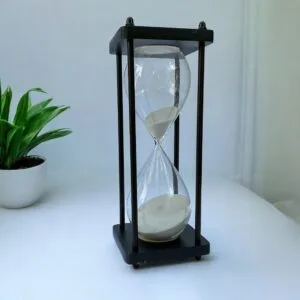 30-Minutes Handmade Wooden Sandclock with White Sand