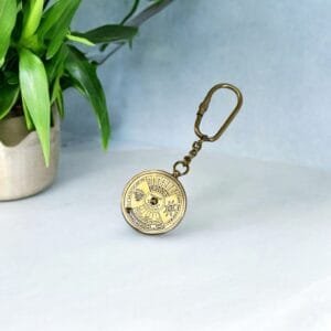 Antique Brass Made Vintage 100 Years Calendar Keychain