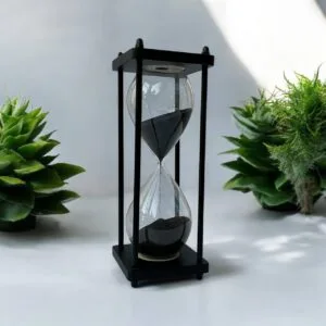30-Minutes Handmade Wooden Sandclock with Black Sand