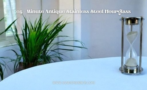 05-Minutes Antique Stainless Steel Hourglass